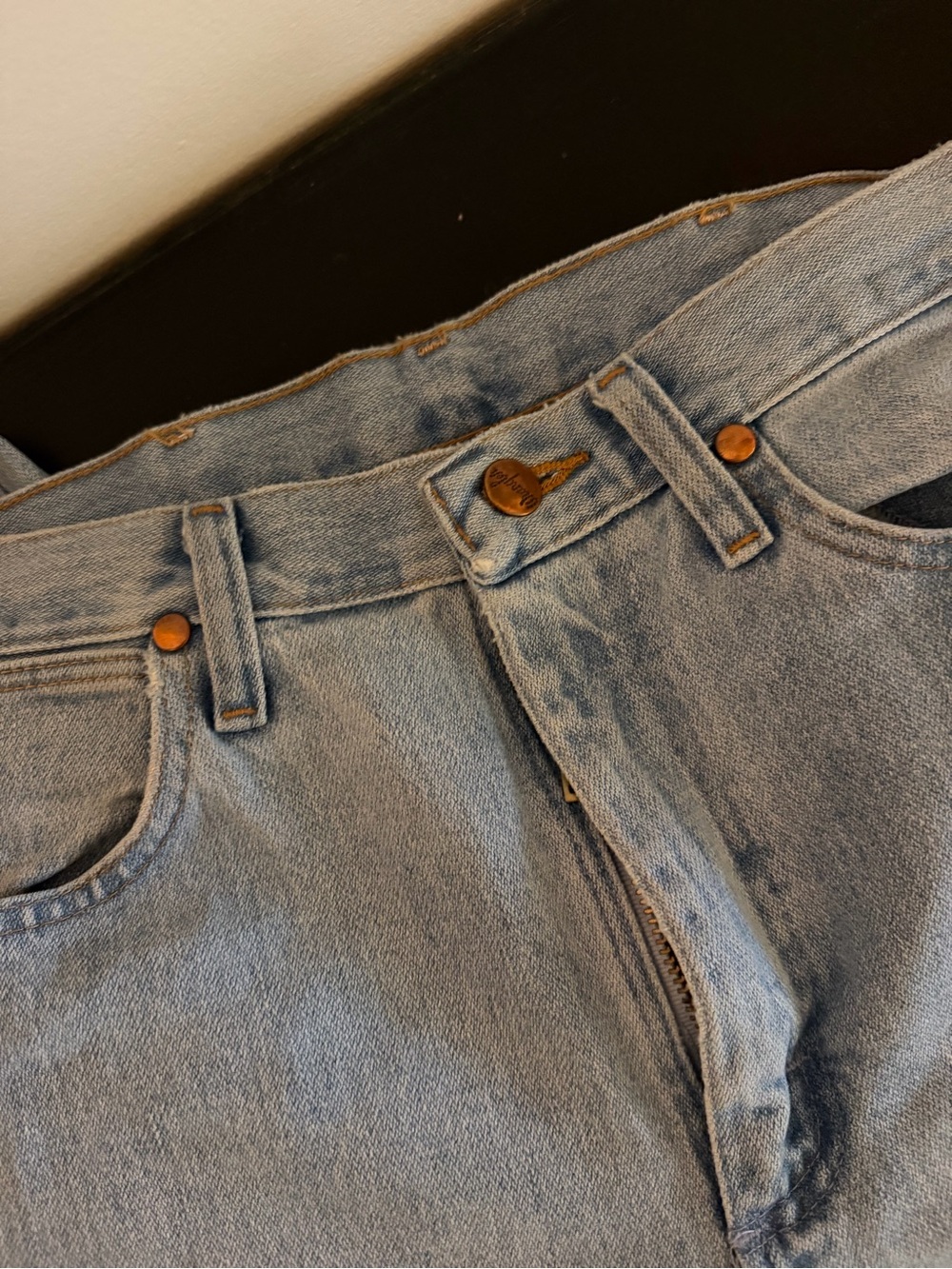 Wrangler Light Blue Denim Jeans with Signature Patch - Picture 2 of 4
